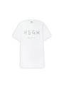 【NEW】MSGM ブラッシュロゴ Tシャツワンピース【GLITTER PRINT】 詳細画像 ホワイト×シルバー 1