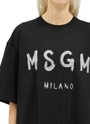 【NEW】MSGM ブラッシュロゴ Tシャツワンピース【GLITTER PRINT】 詳細画像 ブラック×シルバー 5