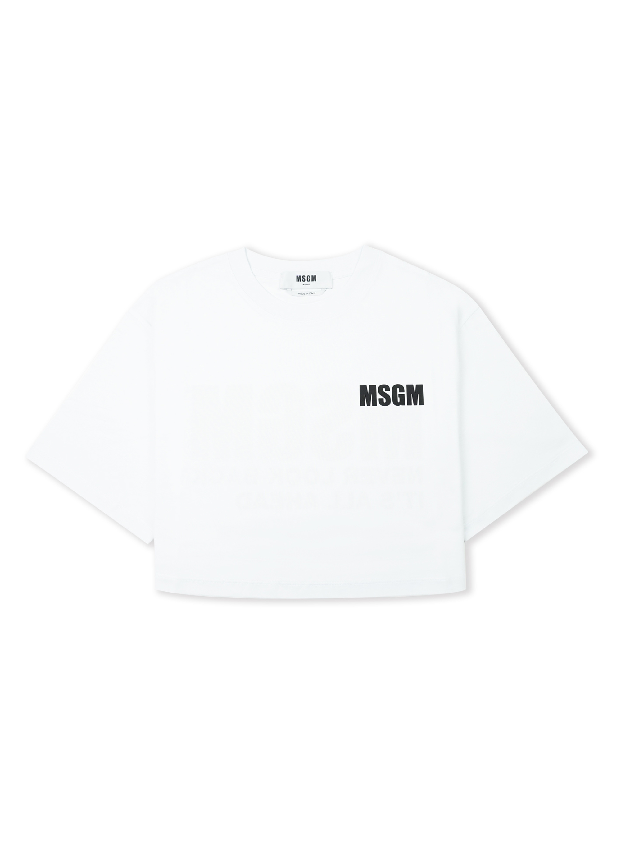【MSGM】 【NEVER LOOK BACK ステートメントロゴクロップドTシャツ】｜aoi公式オンラインストア(aoi ONLINE STORE)
