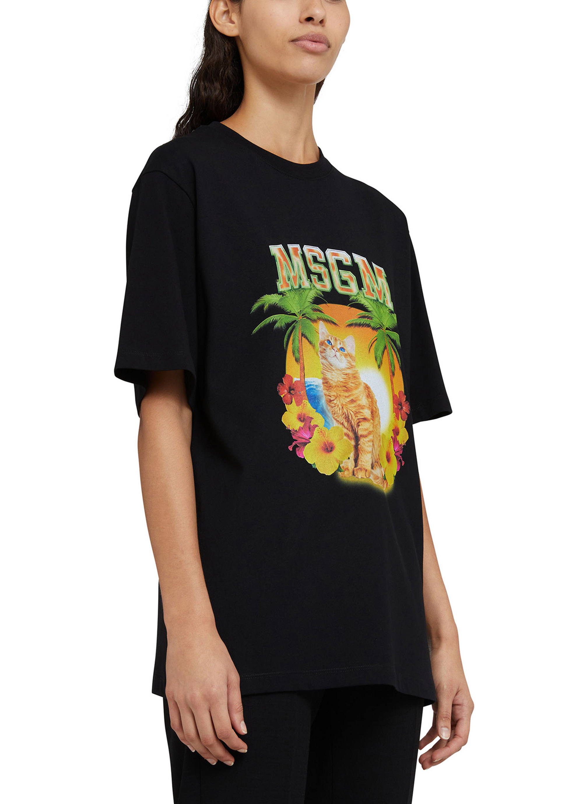 MSGM COLLEGE CAT グラフィックTシャツ