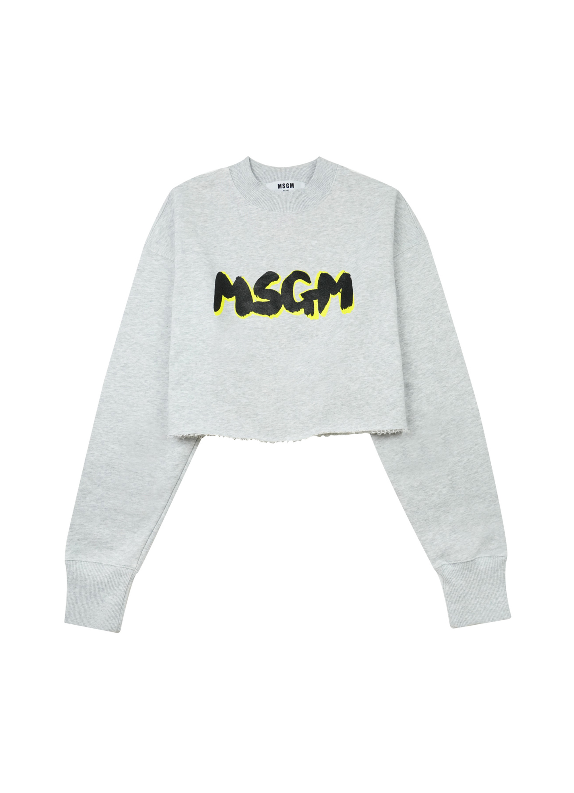 MSGM】 【MSGM NEWブラッシュストローク Wロゴ クロップドスウェット