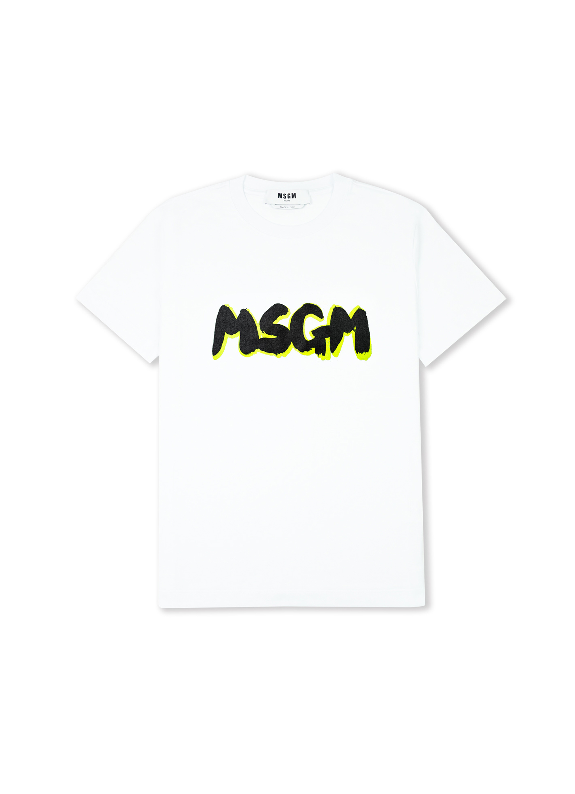 MSGM NEWブラッシュストローク WロゴTシャツ 詳細画像 ホワイト 1