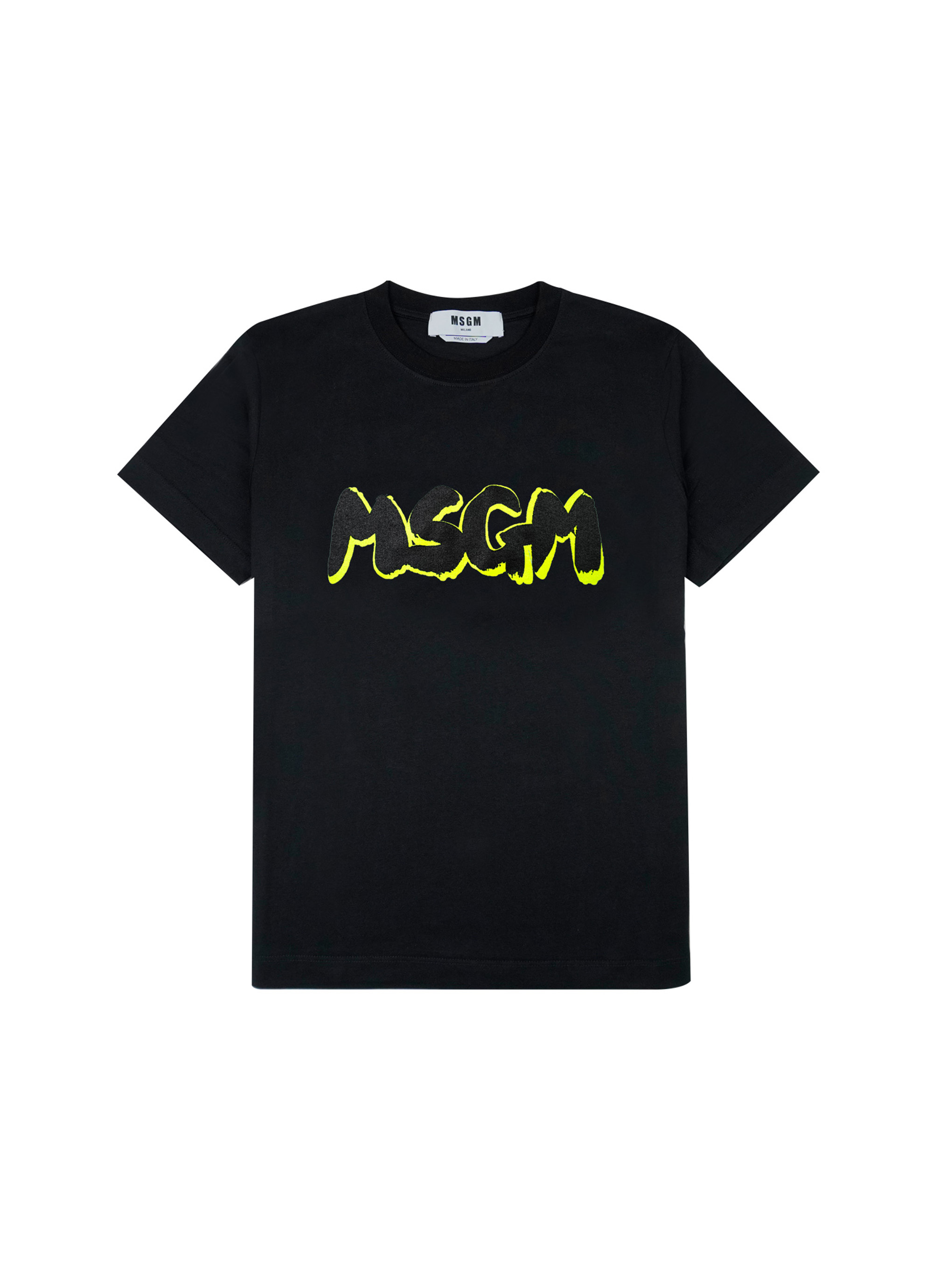 MSGM NEWブラッシュストローク WロゴTシャツ 詳細画像 ブラック 1