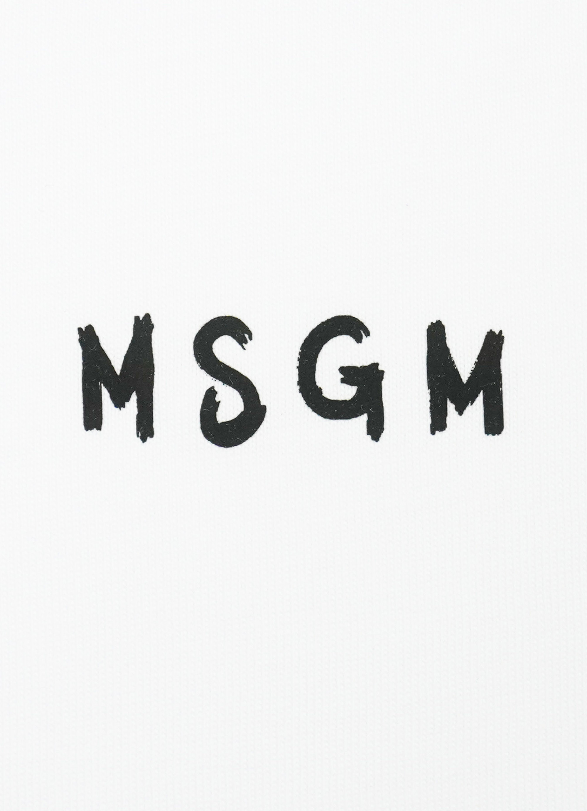 MSGM MINIブラッシュストロークロゴ Tシャツ 詳細画像 ホワイト 3