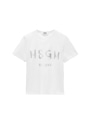 【NEW】MSGM ブラッシュロゴTシャツ【GLITTER PRINT】 詳細画像 ホワイト×シルバー 2