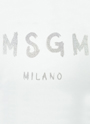 【NEW】MSGM ブラッシュロゴTシャツ＜GLITTER SILVER PRINT＞ 詳細画像 ホワイト×グリッターシルバー 3