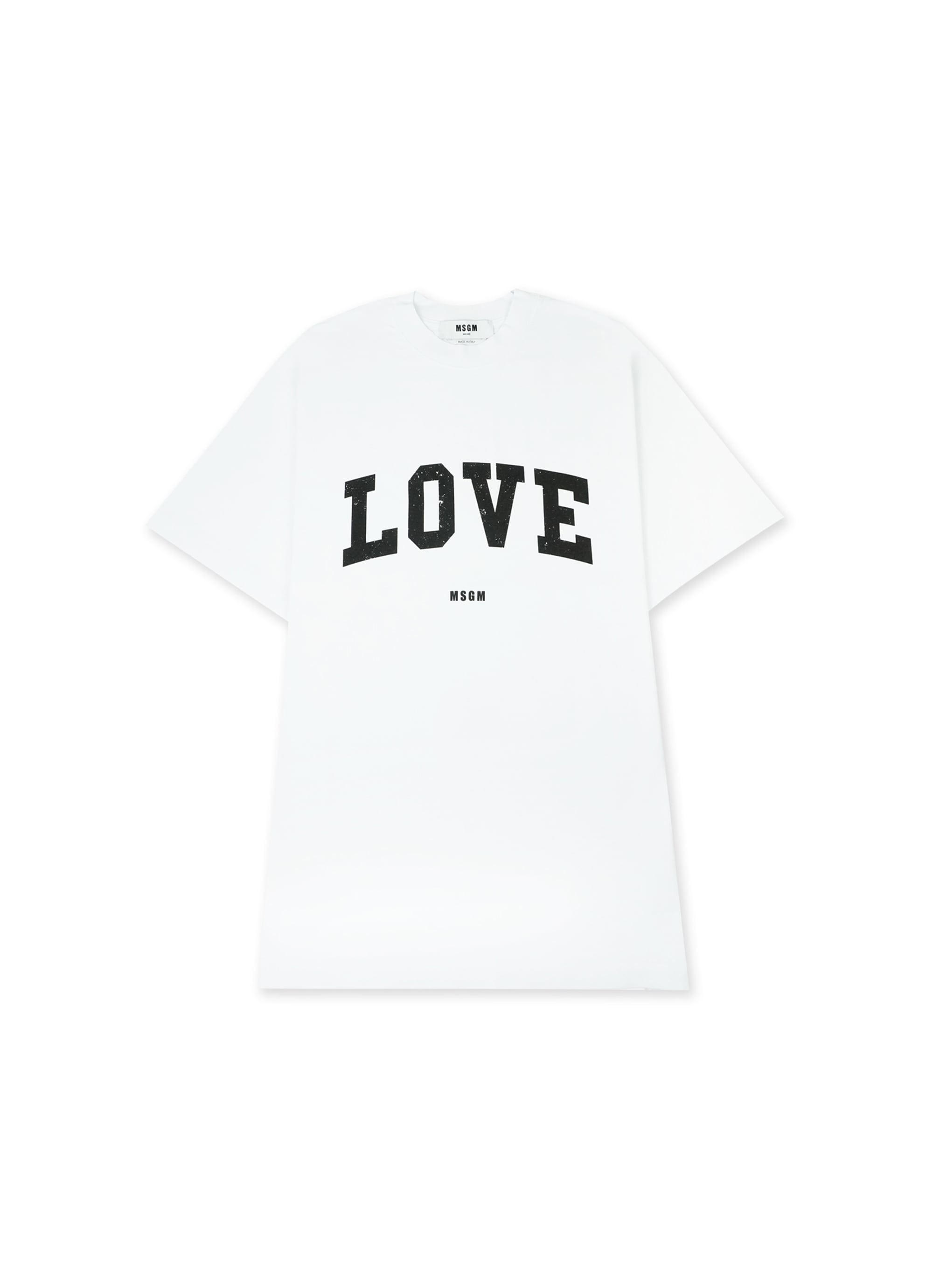 MSGM LOVE カレッジロゴTシャツ 詳細画像 ホワイト 1