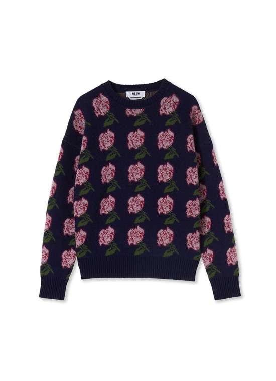 MSGM ICONIC ROSE ジャガードセーター