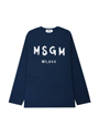 【NEW】MSGM ブラッシュロゴ ロングスリーブTシャツ 詳細画像 ネイビー 1