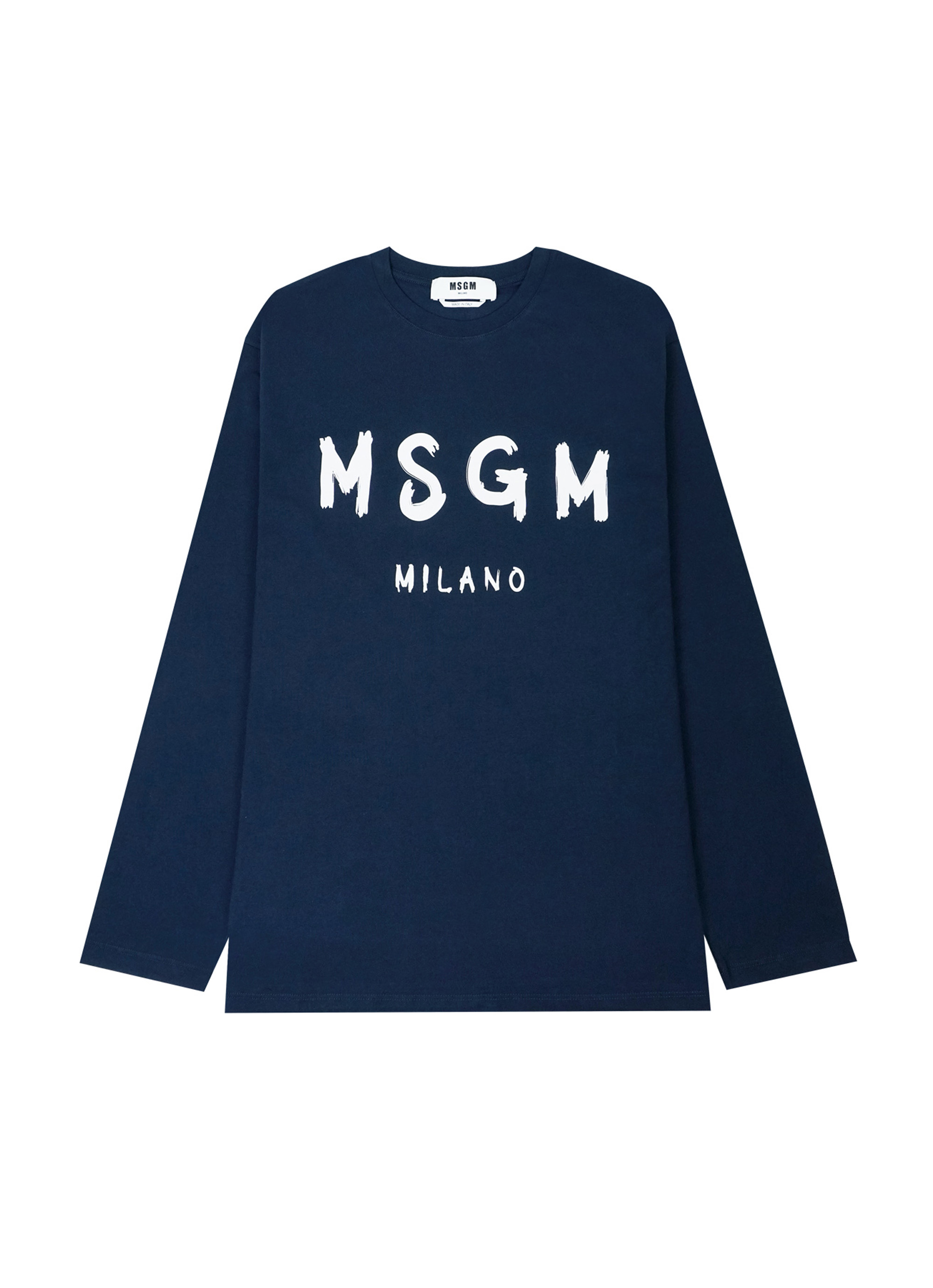 【NEW】MSGM ブラッシュロゴ ロングスリーブTシャツ 詳細画像 ネイビー 1