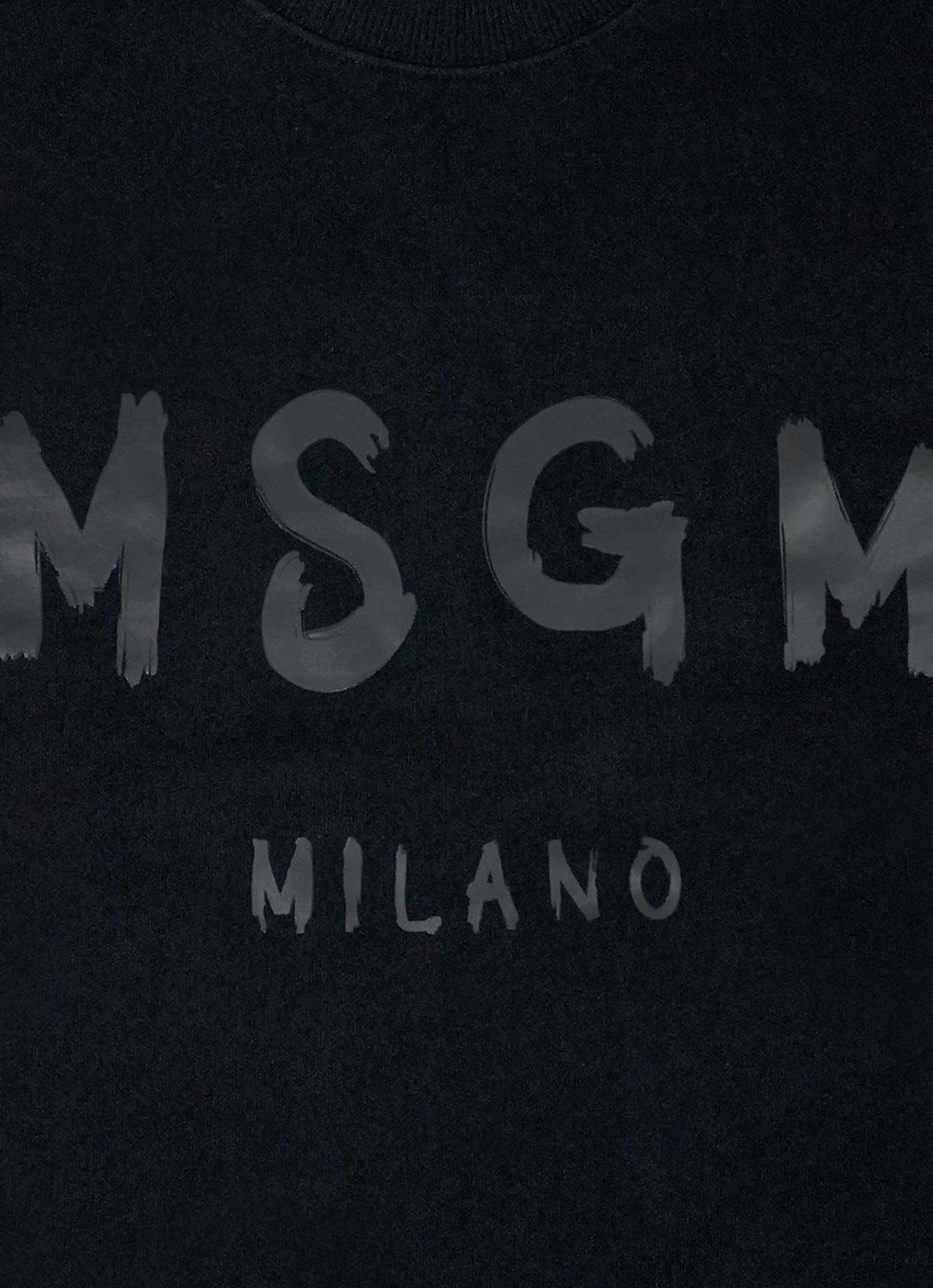 【美品・L】MSGM イタリア製 プリントロゴスウェットシャツ トレーナー 黒