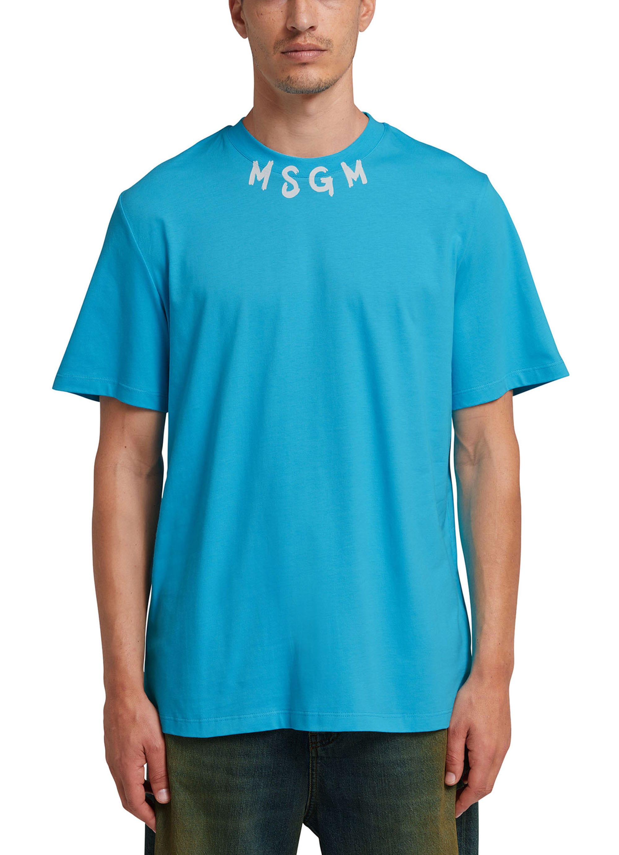 MSGM NEWブラッシュストロークロゴTシャツ 詳細画像 ライトブルー 2