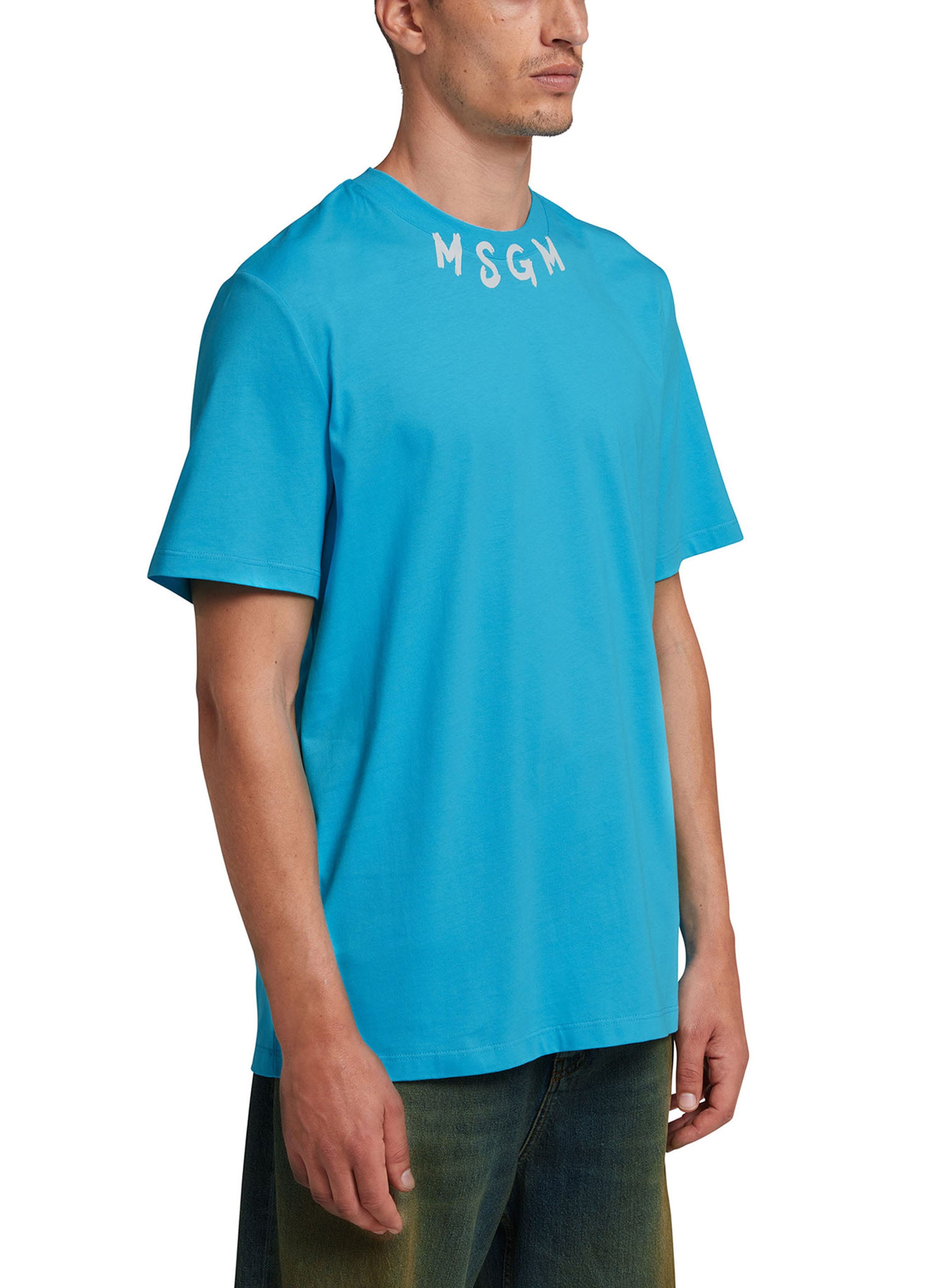 MSGM NEWブラッシュストロークロゴTシャツ 詳細画像 ライトブルー 3