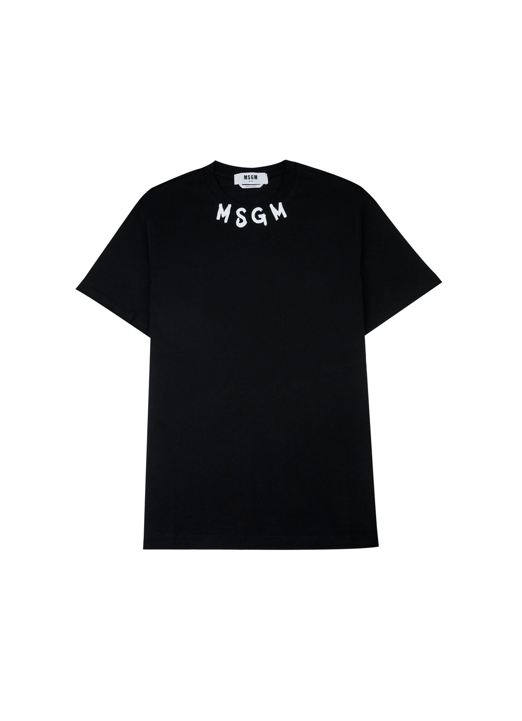 MSGM NEWブラッシュストロークロゴTシャツ 詳細画像 ブラック 1