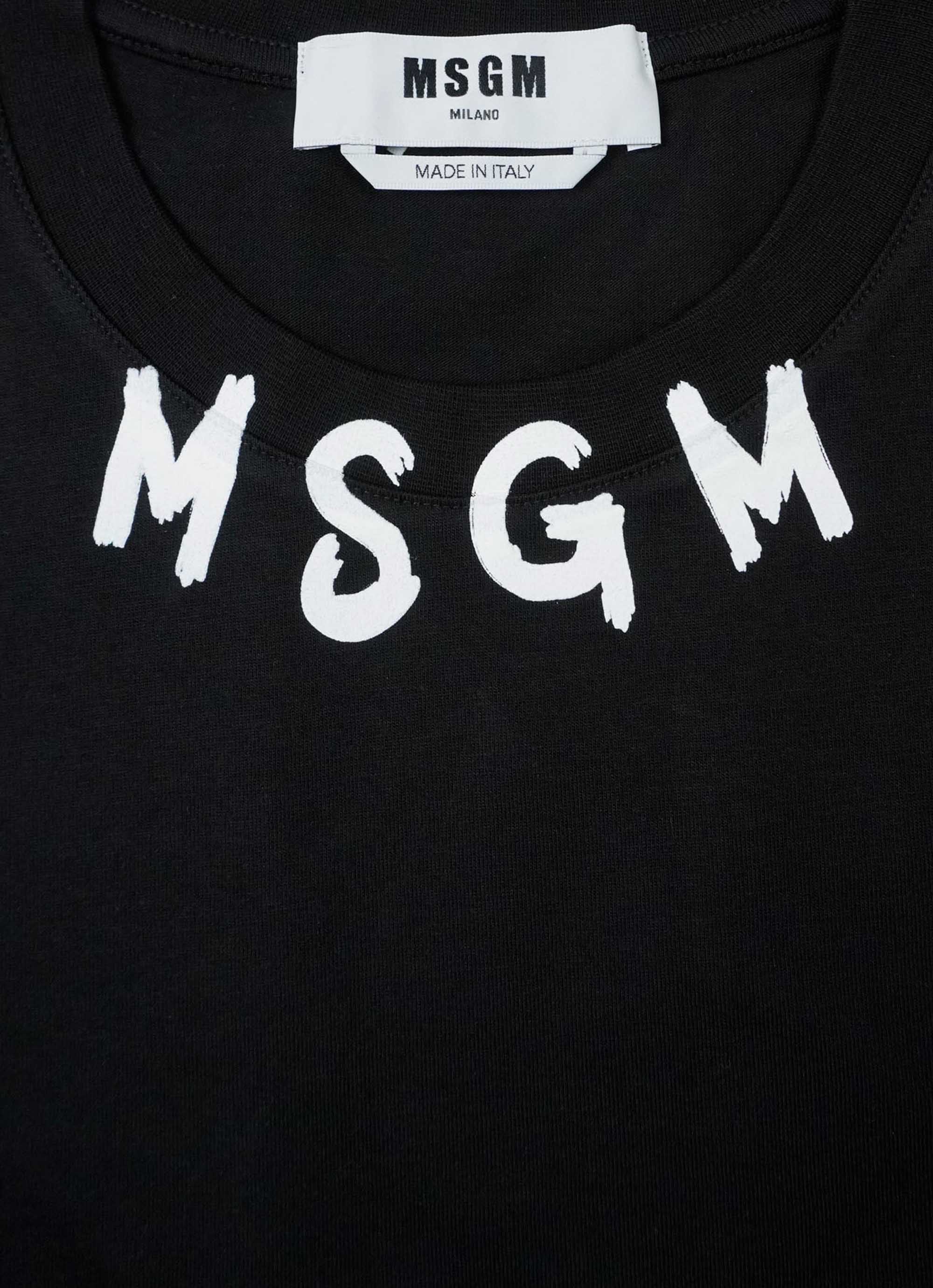 MSGM NEWブラッシュストロークロゴTシャツ 詳細画像 ブラック 3