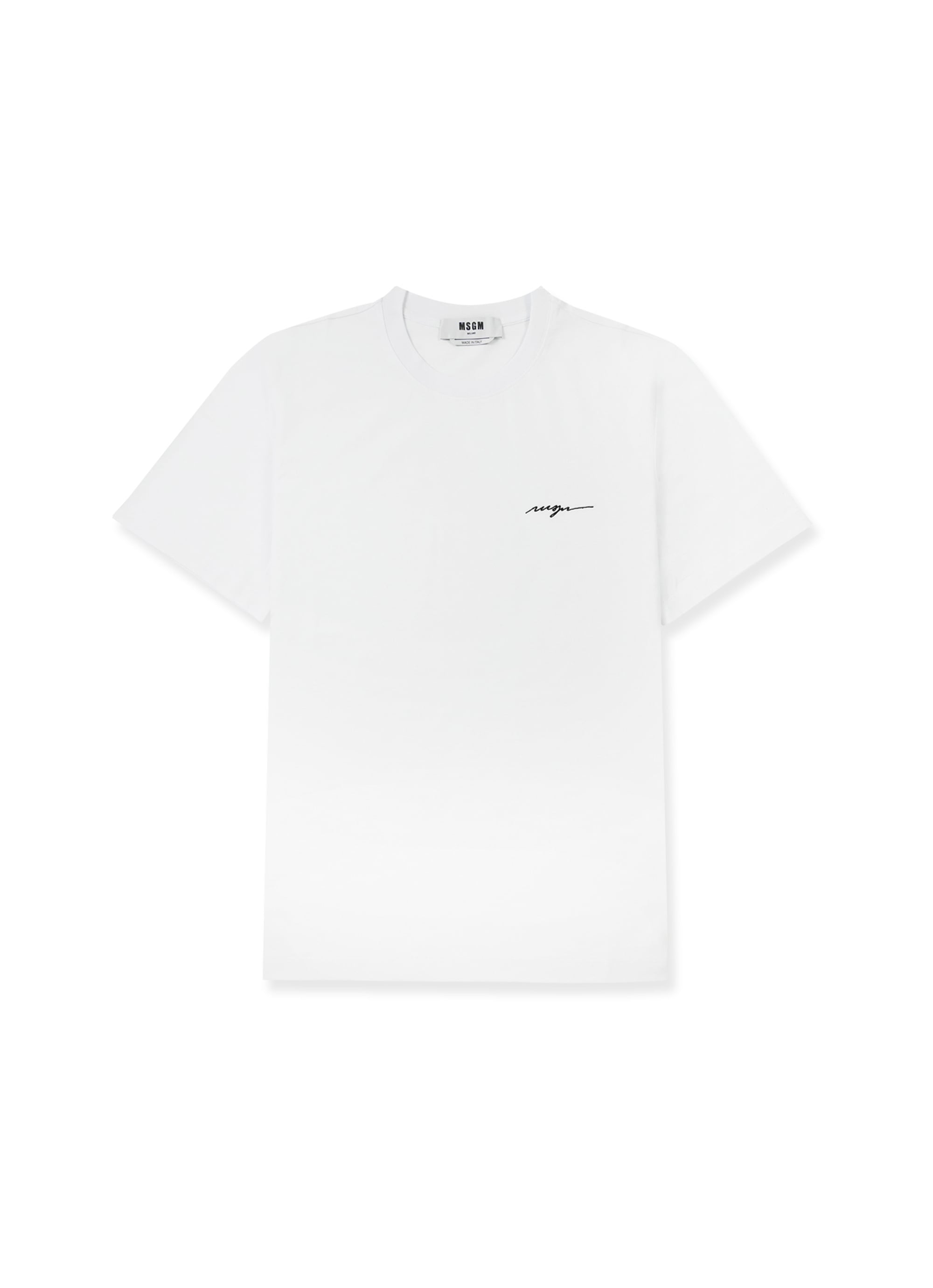 MSGM NEW SIGNATURE 刺繍ロゴTシャツ 詳細画像 ホワイト 1
