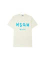 【NEW】MSGMブラッシュロゴTシャツ 詳細画像 オフホワイト×ライトブルー 1