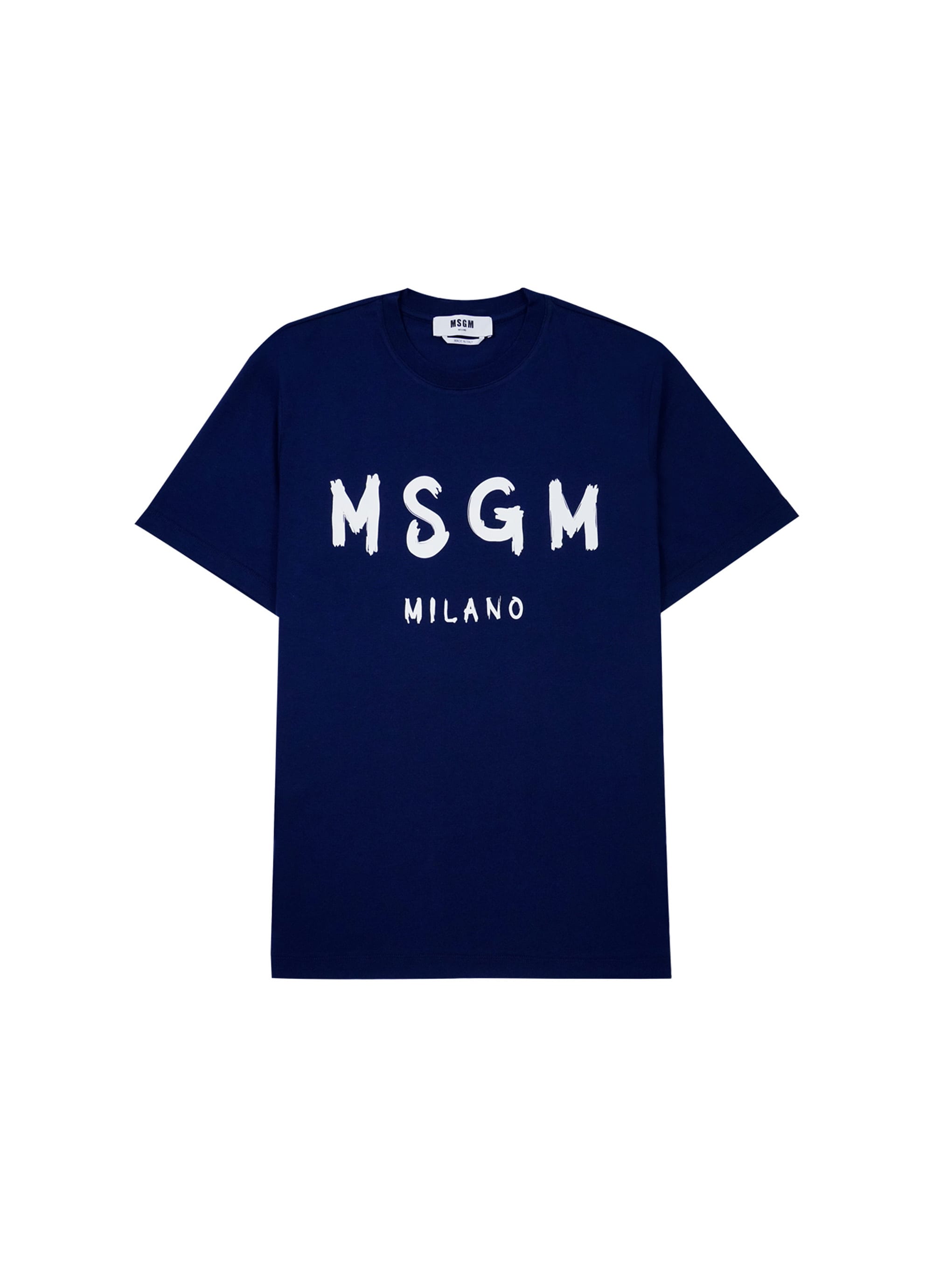 【NEW】MSGMブラッシュロゴTシャツ 詳細画像 ネイビー×ホワイト 1