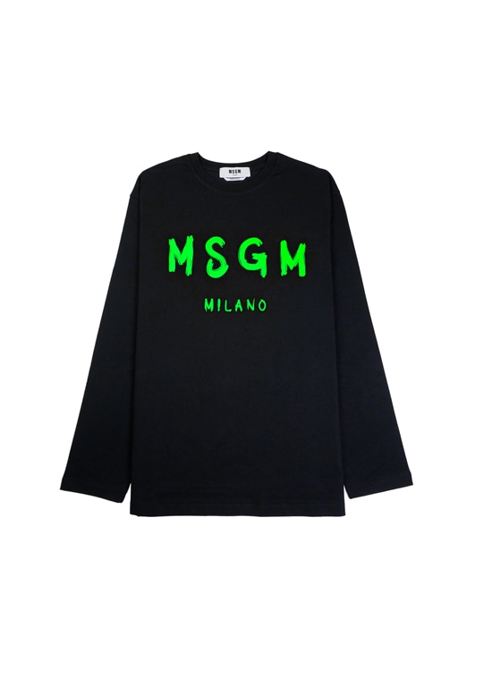 【NEW】MSGM ブラッシュネオンロゴ ロングスリーブTシャツ