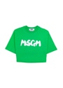 MSGM NEWブラッシュストロークロゴ クロップドTシャツ 詳細画像 グリーン 1