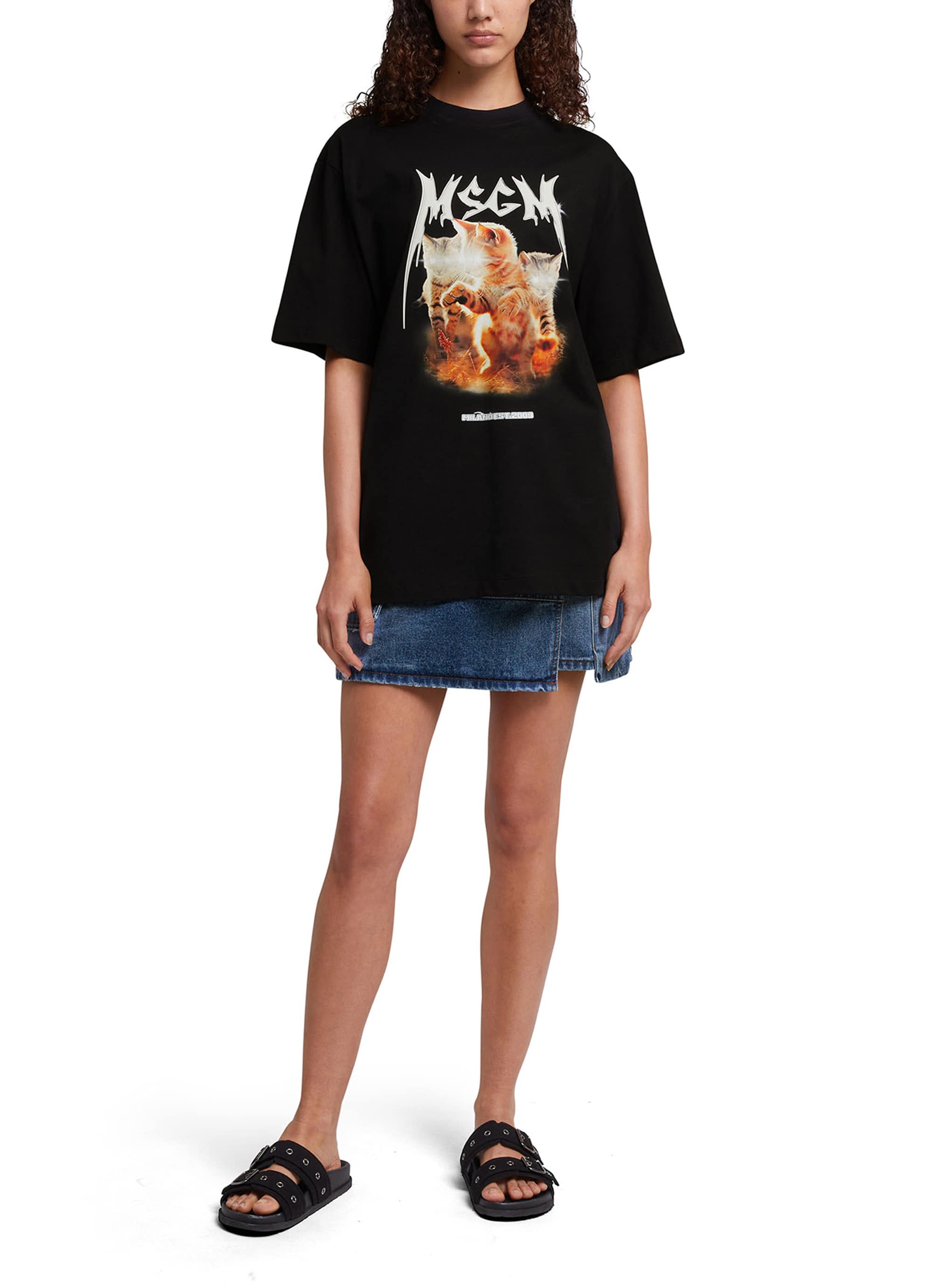 MSGM LASER EYE CAT グラフィックTシャツ