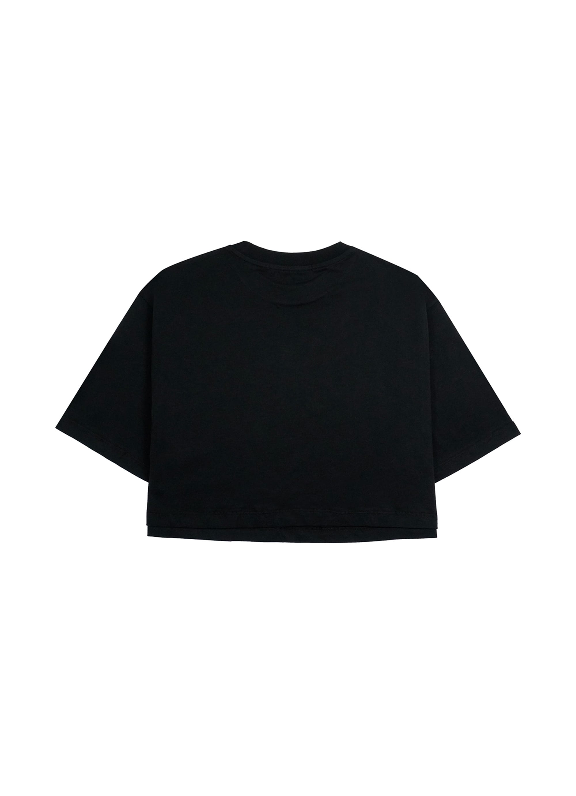 【NEW】MSGM ブラッシュロゴ クロップドTシャツ 詳細画像 ブラック 2