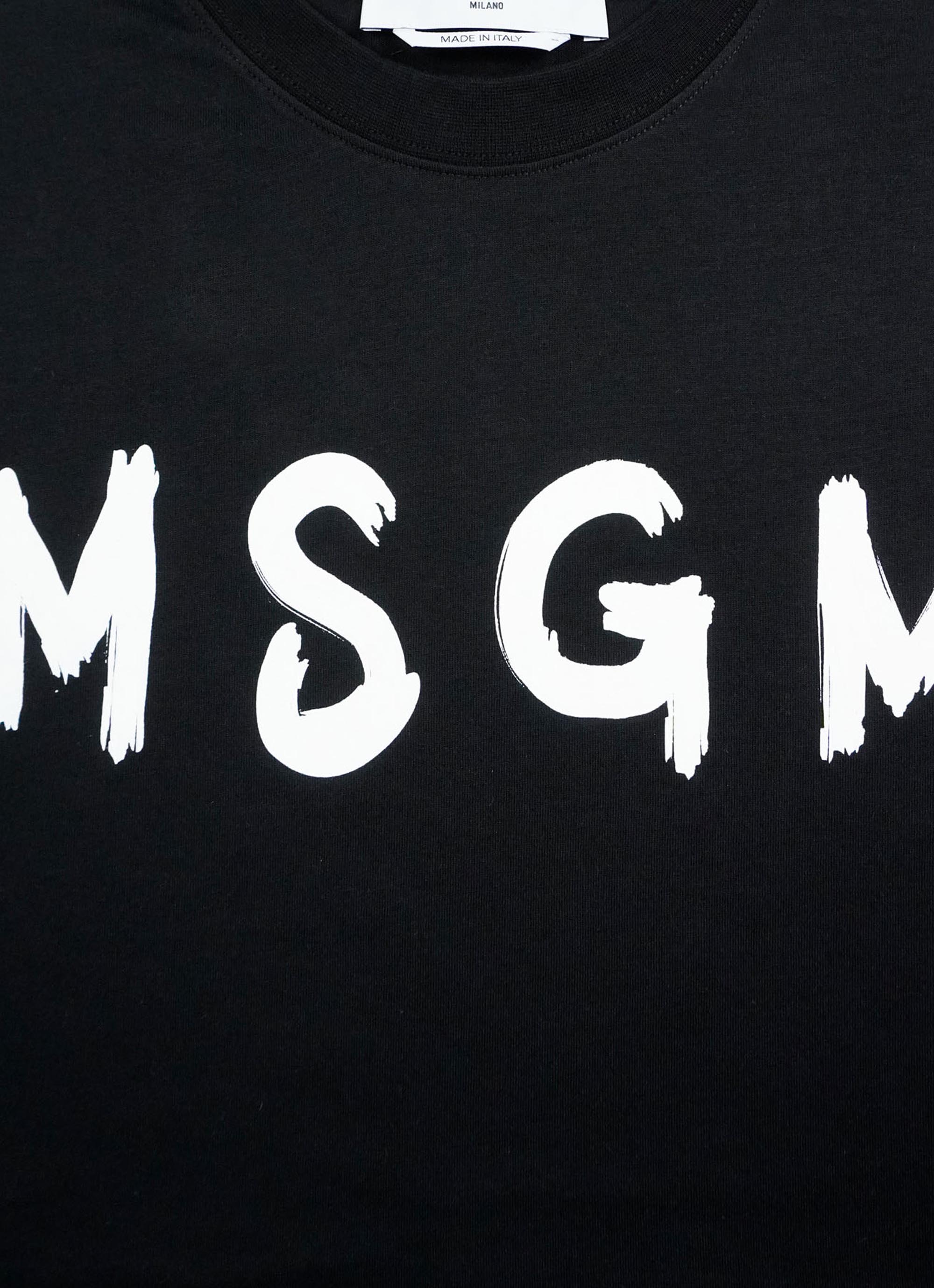 【NEW】MSGM ブラッシュロゴ クロップドTシャツ 詳細画像 ブラック 3
