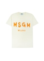 【NEW】MSGM ブラッシュロゴTシャツ 詳細画像 オフホワイト 1