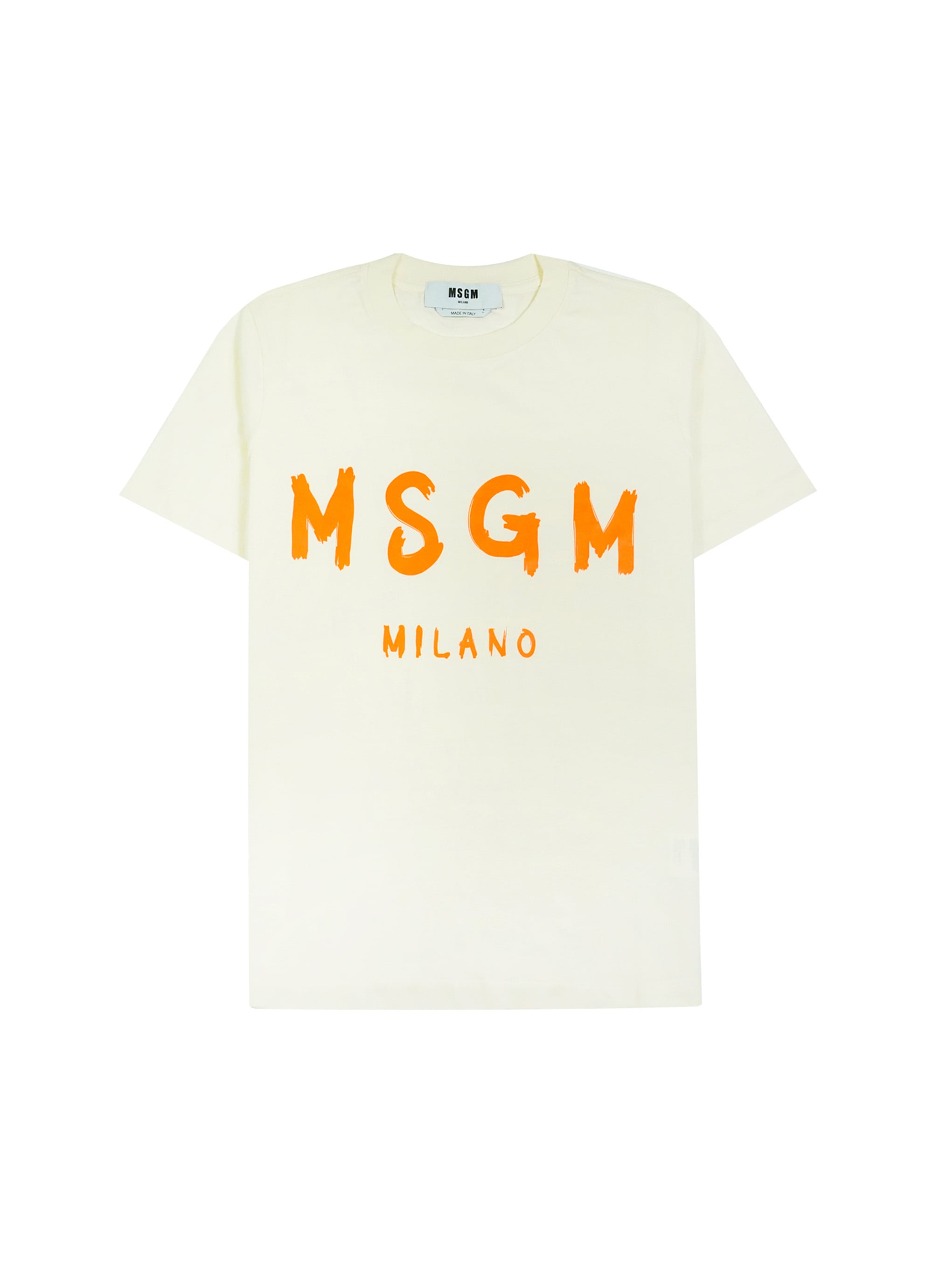 【NEW】MSGM ブラッシュロゴTシャツ 詳細画像 オフホワイト 1