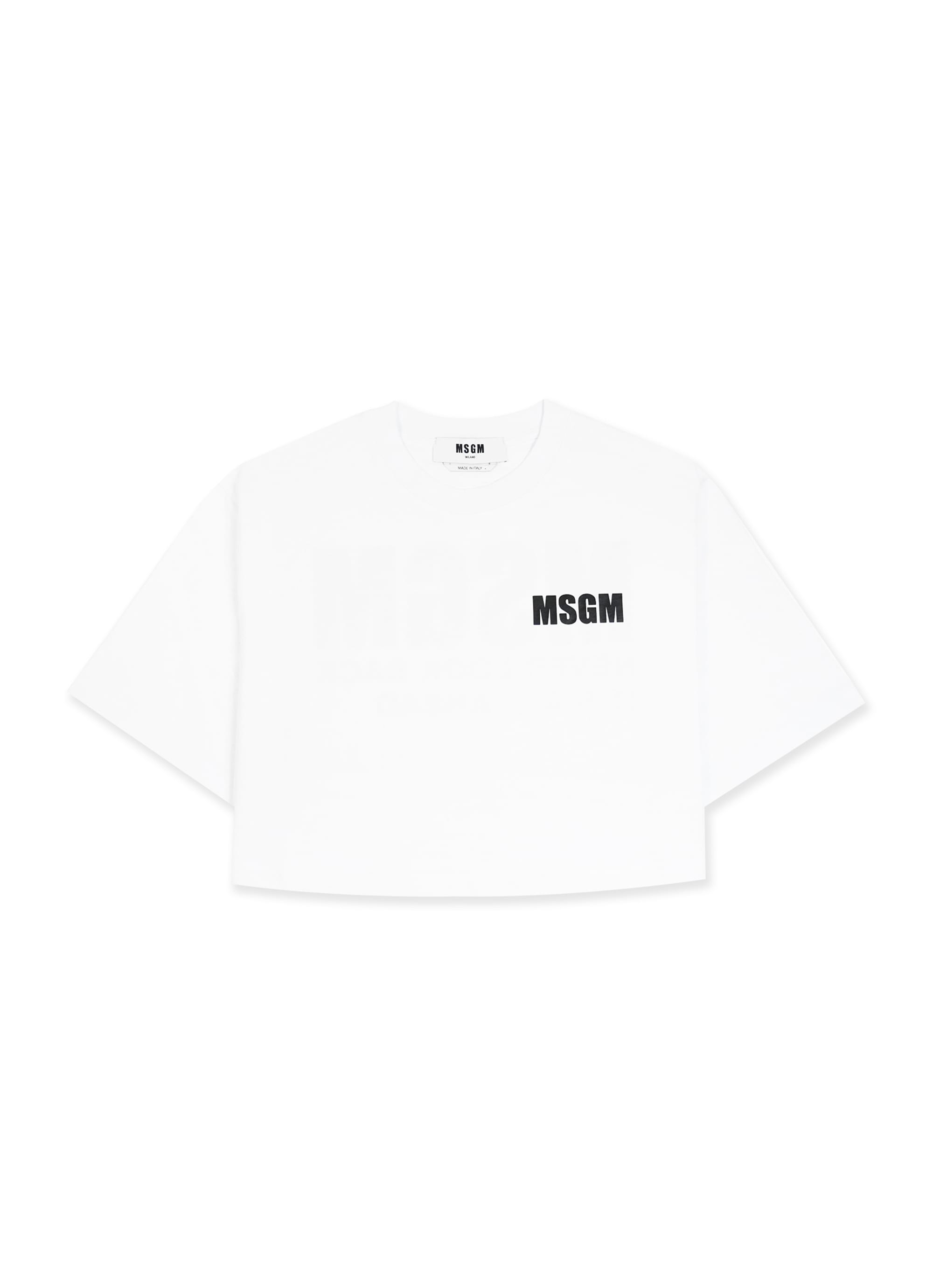 NEVER LOOK BACK ステートメントロゴ クロップドTシャツ