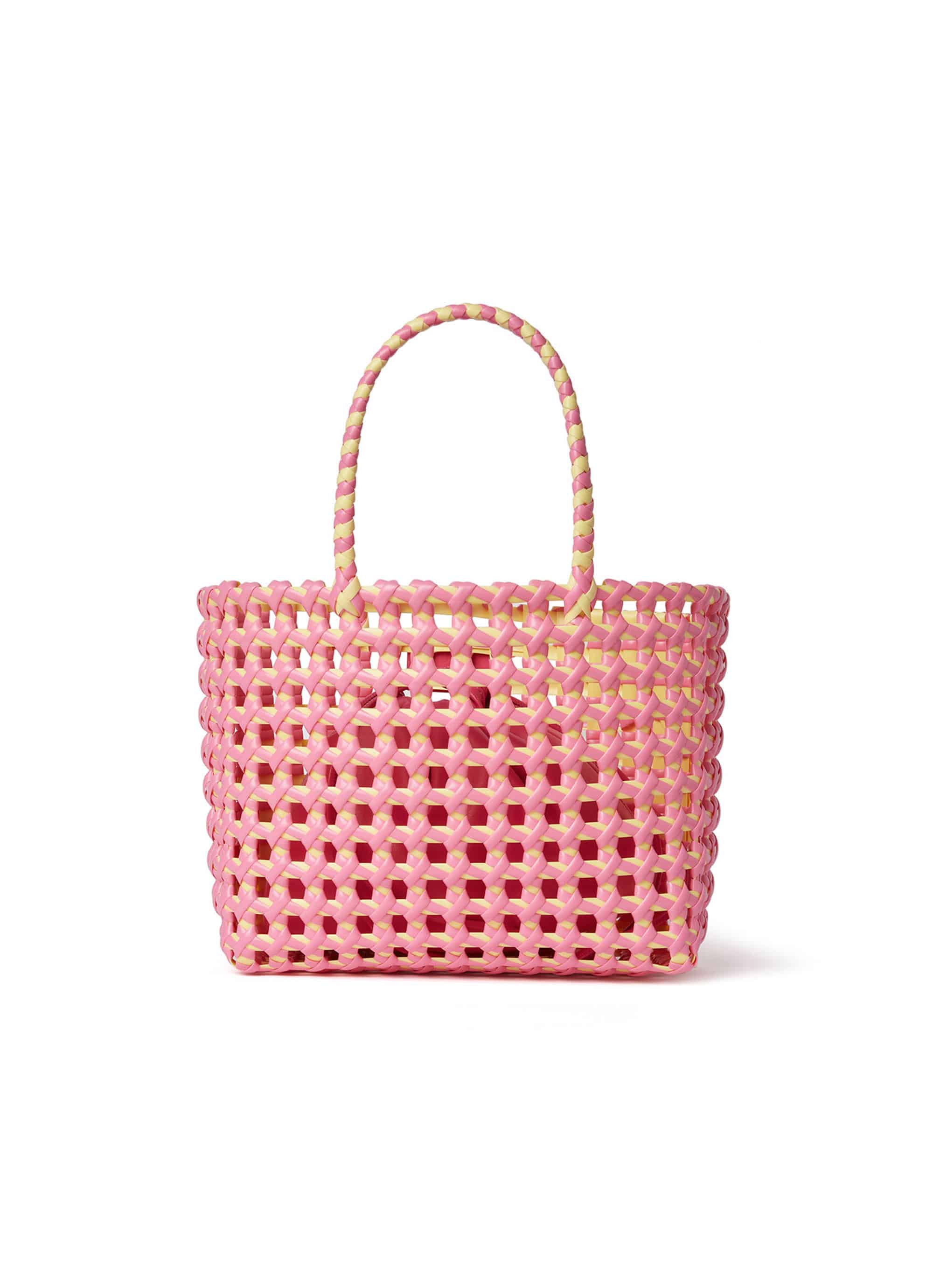 【NEW】ツートンカラープラスティック バスケットバッグ（ミニバッグ付き） 詳細画像 ピンク 2
