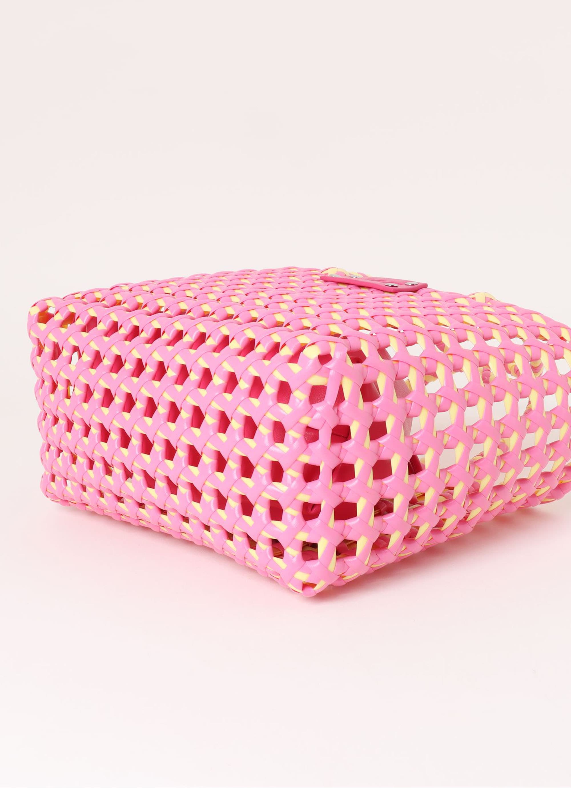【NEW】ツートンカラープラスティック バスケットバッグ（ミニバッグ付き） 詳細画像 ピンク 6