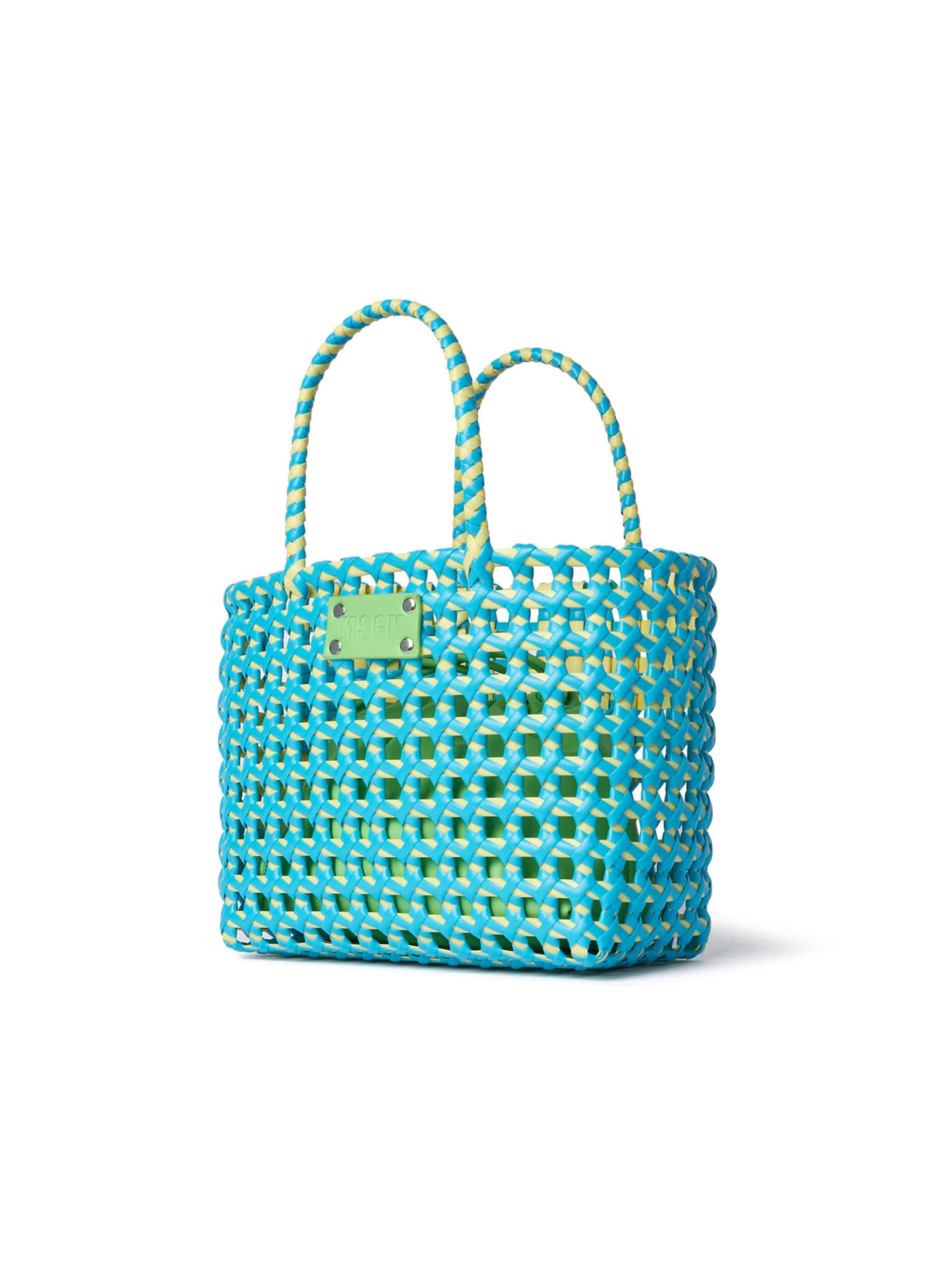 【NEW】ツートンカラープラスティック バスケットバッグ（ミニバッグ付き） 詳細画像 ライトブルー 3