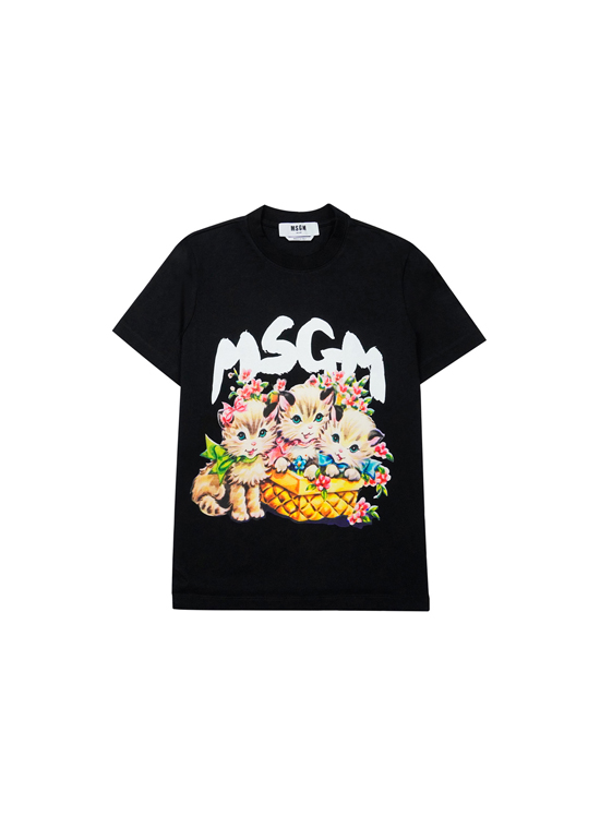 MSGM BASKET CATS グラフィックTシャツ