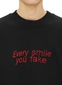 MSGM×TIAGO ALEXANDRE 「Every smile you fake」エンブロイダリースウェットシャツ 詳細画像 ブラック 5