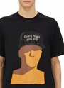 MSGM×TIAGO ALEXANDRE 「Every night you stay」プリントTシャツ 詳細画像 ブラック 5