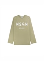 【NEW】MSGM ブラッシュロゴ ロングスリーブTシャツ 詳細画像 カーキ系 1