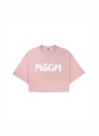 MSGM NEWブラッシュストロークロゴ クロップドTシャツ 詳細画像 ライトピンク 1