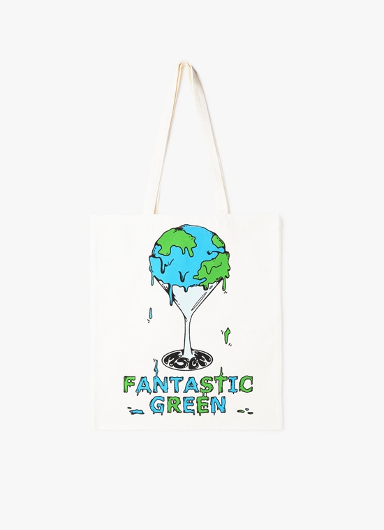 MSGM FANTASTIC GREEN×Burro Studio オーガニックコットントートバッグ（ICE CREAM EARTH）