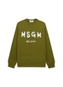 【NEW】MSGM ブラッシュロゴ スウェットシャツ 詳細画像 オリーブグリーン 1