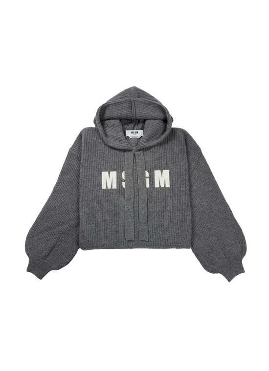 エンブロイダリー リブニットパーカー