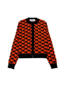 【NEW】「TheMwave」モノグラムジャガード カーディガン 詳細画像 ブラック×レッド 1