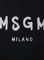 【NEW】MSGM ブラッシュロゴ ロングスリーブTシャツ【Japan Exclusive/GLITTER PRINT】 詳細画像 ブラック×シルバー 3