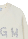 【NEW】MSGM ブラッシュロゴ スウェットシャツ＜GLITTER SILVER PRINT＞ 詳細画像 オフホワイト 4