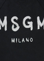 【NEW】MSGM ブラッシュロゴ スウェットシャツ＜GLITTER SILVER PRINT＞ 詳細画像 ブラック 3