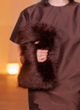 Faux Fur Clutch Bag ー Brown 詳細画像 ブラウン 6