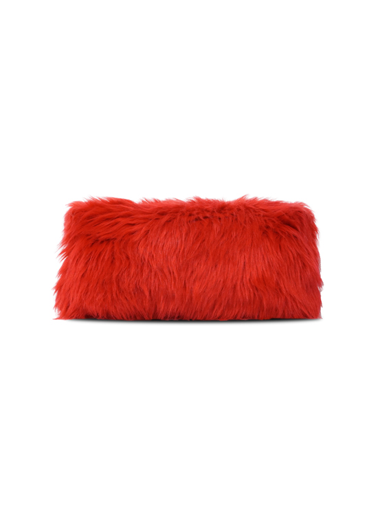 Faux Fur Clutch Bag ー Bright Red