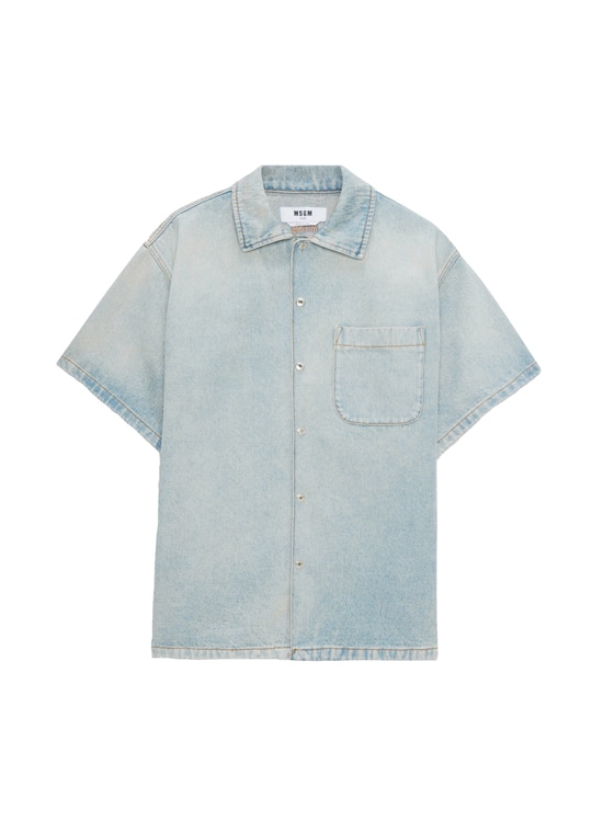 ライトウォッシュ デニム ショートスリーブシャツ