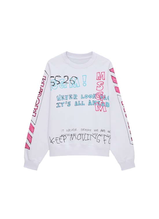 MSGM マルチグラフィティロゴ スウェットシャツ