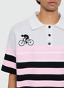 ストライプ ジャカード BIKE LIFE ポロニット 詳細画像 ブラック 5